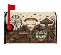Coperture magnetiche per cassetta delle lettere a tema carnevale vintage | Illustrazione della ruota panoramica, copertura della cassetta delle lettere, tema carnevale vintage