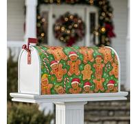 Coperture magnetiche per cassetta delle lettere a tema omino di pan di zenzero, decorazione natalizia per cassetta delle lettere per giardino, patio, 53 x 64 cm