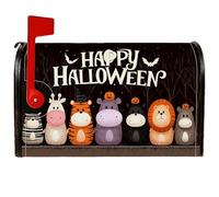 Coperture magnetiche per cassetta delle lettere con cavallo a righe, fantasioso ippopotamo tigre giocoso Halloween copertura per cassetta delle lettere nera per decorazione cortile 45,7 x 53,7 cm