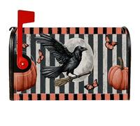 Coperture magnetiche per cassetta delle lettere con corvo, per Halloween, zucca, farfalla, Halloween, colore nero, decorazione per giardino, cortile, 45,7 x 53,3 cm