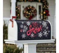 Coperture magnetiche per cassetta delle lettere con fiocchi di neve, con testo natalizio invernale con stelle, copertura per cassetta delle lettere nera, per decorazione del portico anteriore, 45,7 x