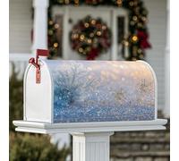 Coperture magnetiche per cassetta delle lettere con fiocco di neve, copertura per cassetta delle lettere invernale per decorazione del prato, 45 x 53 cm