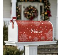 Coperture magnetiche per cassetta delle lettere con fiocco di neve, decorazione per cassetta delle lettere di Natale, stelle, pace, Natale, per casa, giardino, 45,7 x 53,3 cm