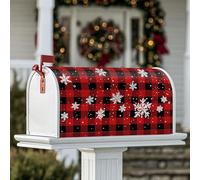 Coperture magnetiche per cassetta delle lettere con fiocco di neve, decorazioni invernali per cassetta postale a scacchi invernali per decorazione del cortile 53 x 64 cm
