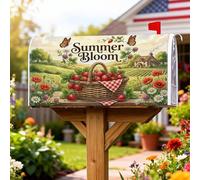 Coperture magnetiche per cassetta delle lettere con fragole, stile rustico, vintage, con farfalle, colore rosso, per decorare la casa e il giardino, 45,7 x 53,3 cm