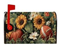Coperture magnetiche per cassetta delle lettere con girasole, autunnale rustica zucca calcio autunno giallo copertura per la decorazione del prato 45,7 x 53,7 cm
