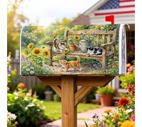 Coperture magnetiche per cassetta delle lettere con girasoli, copertura per cassetta delle lettere da giardino rustica per gattini gialli, decorazione per cortile anteriore, 45,7 x 53,7 cm