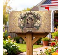Coperture magnetiche per cassetta delle lettere con gufo, stile rustico, vintage, con rose, nessuna dorata, per decorare la casa e il giardino, 45,7 x 53,3 cm