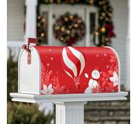 Coperture magnetiche per cassetta delle lettere con mongolfiera, fantasioso pupazzo di neve, fiocchi di neve, decorazione per la casa e il giardino, 45,7 x 53,7 cm