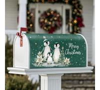 Coperture magnetiche per cassetta delle lettere con pinguino, copertura per cassetta delle lettere verde per esterni, giardino, cortile, 53 x 64 cm