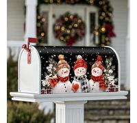Coperture magnetiche per cassetta delle lettere con pupazzo di neve, fantasiose decorazioni natalizie per cassette postali per esterni, decorazione da giardino, 45,7 x 53,3 cm