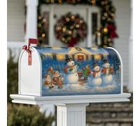 Coperture magnetiche per cassetta delle lettere con pupazzo di neve, regalo natalizio per bambini, copertura per cassetta della posta blu, decorazione per esterni da cortile, 53 x 64 cm