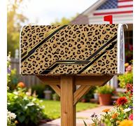 Coperture magnetiche per cassetta delle lettere con stampa leopardata, moderne e audaci strisce dorate con accenti neri, nessuna copertura beige per cassetta delle lettere, decorazione per esterni