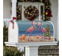 Coperture magnetiche per cassetta delle lettere con uccelli tropicali, per albero di Natale tropicale, conchiglie di Natale, pesca, decorazione per portico anteriore, 45,7 x 53,7 cm