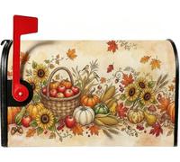 Coperture magnetiche per cassetta delle lettere con zucche raccolte | Tema del raccolto, Copertura della posta della cassetta postale, fogliame autunnale, accenti di girasole