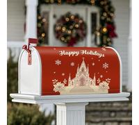 Coperture magnetiche per cassetta delle lettere della chiesa, decorazioni natalizie rosse per cassetta delle lettere, 53 x 64 cm