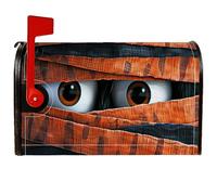 Coperture magnetiche per cassetta delle lettere della mamma, bende per Halloween con occhi festivi per Halloween, copertura arancione per cassetta delle lettere per decorazioni per casa e giardino, 53