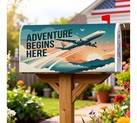 Coperture magnetiche per cassetta delle lettere dell'aereo, copertura per cassetta delle lettere blu con alba e nuvole estive, decorazione per porta d'ingresso, 45,7 x 53,7 cm