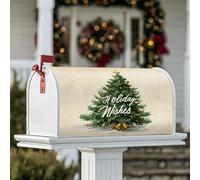Coperture magnetiche per cassetta delle lettere dell'albero di Natale, campane natalizie con stelle verdi, decorazione per giardino e patio, 53 x 64 cm