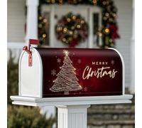 Coperture magnetiche per cassetta delle lettere dell'albero di Natale, eleganti fiocchi di neve e stelle, decorazione per esterni, 53 x 64 cm