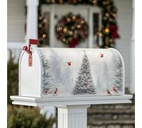Coperture magnetiche per cassetta delle lettere dell'albero di Natale, festivo invernale, cardinale, uccellini, fiocchi di neve, decorazione per porta d'ingresso, 45,7 x 53,7 cm
