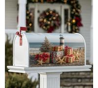 Coperture magnetiche per cassetta delle lettere dell'albero di Natale, regali costieri invernali, copertura per cassetta delle lettere rossa per la casa e il giardino, 45 x 53 cm