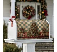 Coperture magnetiche per cassetta delle lettere dell'albero di Natale, regali tradizionali e festivi, decorazione per cassetta delle lettere di Natale verde, per esterni, 45,7 x 53,3 cm