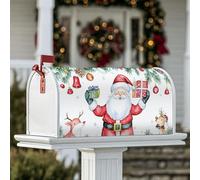 Coperture magnetiche per cassetta delle lettere di Babbo Natale, fantasiose renne giocose regali di Natale rosso copertura per la decorazione del portico anteriore 45,7 x 53,7 cm