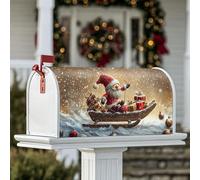 Coperture magnetiche per cassetta delle lettere di Babbo Natale, regali di Natale a slitta di Natale rosso copertura per la decorazione del portico anteriore 53 x 65,5 cm