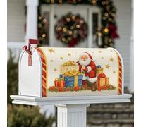 Coperture magnetiche per cassetta delle lettere di Babbo Natale, regali di Natale con stelle rosse per la decorazione della porta d'ingresso, 45 x 53 cm