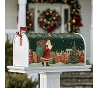 Coperture magnetiche per cassetta delle lettere di Babbo Natale, regalo natalizio per albero di Natale, copertura verde per cassetta delle lettere per decorazione da giardino e cortile, 53 x 64 cm