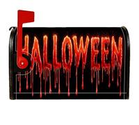 Coperture magnetiche per cassetta delle lettere di Halloween, copertura per cassetta delle lettere di Halloween spettrale gocciolante sangue nero per decorazioni per casa e giardino, 45 x 53 cm