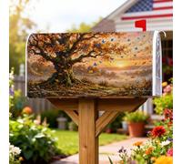 Coperture magnetiche per cassetta delle lettere per albero, stile rustico, con foglie naturali, farfalle autunnali, copertura per cassetta delle lettere per decorazione del prato, 53 x 64 cm