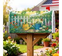 Coperture magnetiche per cassetta delle lettere per annaffiatoio da giardino, farfalle, fiori, estive, verdi, per esterni, decorazione da giardino, 45,7 x 53,3 cm