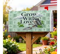 Coperture magnetiche per cassetta delle lettere per annaffiatoio da giardino, rustiche, pala verde primaverile, copertura per cassetta delle lettere per decorare la casa e il giardino, 53 x 64 cm