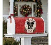 Coperture magnetiche per cassetta delle lettere per cani, decorazioni natalizie rustiche con corna di neve, fiocchi di neve, decorazioni per esterni, 45,7 x 53,7 cm