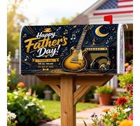 Coperture magnetiche per cassetta delle lettere per chitarra, amplificatore musicale festivo, note musicali, festa del papà, copertura per cassetta delle lettere blu, decorazione per cortile e cortile