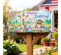 Coperture magnetiche per cassetta postale a forma di coniglio, con croce festiva, uova di Pasqua, pastello, protezione per la porta d'ingresso, 45,7 x 53,7 cm