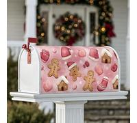 Coperture magnetiche per cassetta postale a forma di omino di pan di zenzero, guanti natalizi festivi, cappello di Babbo Natale, decorazioni per cassetta delle lettere per giardino, patio, 45,7 x 53,3