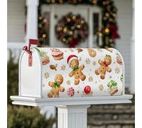 Coperture magnetiche per cassetta postale a forma di omino di pan di zenzero, per biscotti natalizi e caramelle, decorazione per porta d'ingresso, 45,7 x 53,7 cm