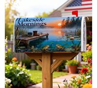 Coperture magnetiche per cassetta postale a forma di rana, copertura per cassetta postale blu per la decorazione del portico anteriore, 45,7 x 53,7 cm