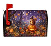 Coperture magnetiche per cassetta postale a forma di scoiattolo, fantasiose zucche rustiche per Halloween, decorazione arancione per la casa e il giardino, 53 x 65,5 cm