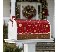 Coperture magnetiche per cassetta postale a forma di stelle, decorazione natalizia in legno, per decorare la casa e il giardino, 45,7 x 53,7 cm