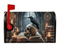 Coperture magnetiche per cassetta postale a forma di teschio, gotico mistico corvo candele Halloween nero decorativo per decorazione prato 53 x 65,5 cm