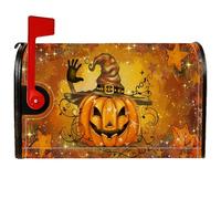 Coperture magnetiche per cassetta postale a forma di zucca, cappello da strega per Halloween, con stelle, protezione per la decorazione del prato, 45,7 x 53,7 cm