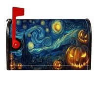 Coperture magnetiche per cassetta postale a forma di zucca, decorazioni per cassetta delle lettere di Halloween, fantasiose lune, stelle, Halloween, decorazione per giardino, patio, 53 x 65 cm