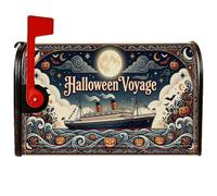 Coperture magnetiche per cassetta postale a tema nave da crociera di | Luna piena, copertura per cassetta delle lettere, Jack-o'-lanterns, arte nautica, stile vintage, decorazione per la casa