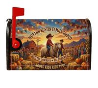 Coperture magnetiche per cassetta postale autunnale a tema rodeo | Motivo rodeo occidentale, copertura per cassetta delle lettere, decorazione rustica, accenti di zucche del raccolto