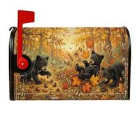 Coperture magnetiche per cassetta postale autunnale con orsi neri e foreste, 45,7 x 53,3