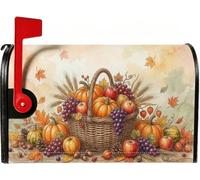 Coperture magnetiche per cassetta postale autunnale con zucche raccolte | Tema del raccolto autunnale, copertura della posta della cassetta postale, illustrazione di zucche ad acquerello